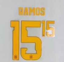 RAMOS #15 Spain 2026 World Cup Home Football Soccer Name & Number Set