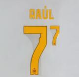 RAUL #7 Spain 2026 World Cup Home Football Soccer Name & Number Set