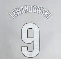 LEWANDOWSKI #9 FC Barcelona 2025-26 Third Away La Liga Football Soccer Name & Number Set