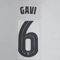 GAVI #6 FC Barcelona 2025-26 Away UCL Football Soccer Name & Number Set