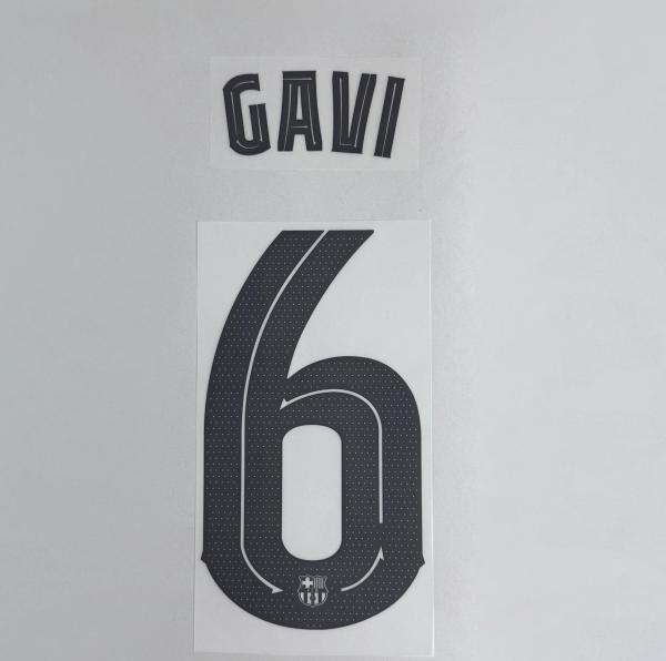 GAVI #6 FC Barcelona 2025-26 Away UCL Football Soccer Name & Number Set