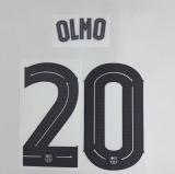 OLMO #20 FC Barcelona 2025-26 Away UCL Football Soccer Name & Number Set