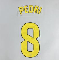 PEDRI #8 FC Barcelona 2025-26 Home & Fourth Away La Liga Football Soccer Name & Number Set