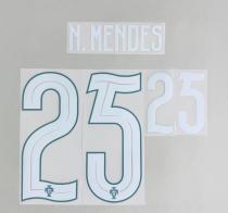 N.MENDES #25 Portugal 2026 World Cup Home Football Soccer Name & Number Set