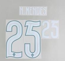 N.MENDES #25 Portugal 2026 World Cup Home Football Soccer Name & Number Set