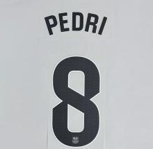 PEDRI #8 FC Barcelona 2025-26 Away La Liga Football Soccer Name & Number Set