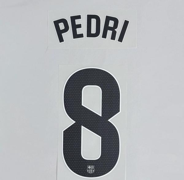 PEDRI #8 FC Barcelona 2025-26 Away La Liga Football Soccer Name & Number Set