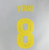 PEDRI #8 FC Barcelona 2025-26 Home & Fourth Away UCL Football Soccer Name & Number Set