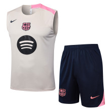 Barcelona Sleeveless Training Kit Beige 2025/26