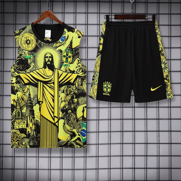Brazil Sleeveless Training Kit Yellow 2025