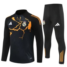 Kids Real Madrid Training Kit (Sweatshirt+Pants) Black 2025/26