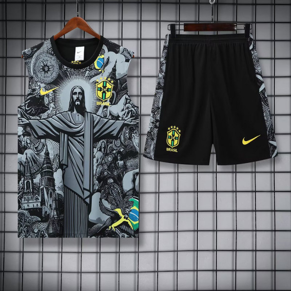 Brazil Sleeveless Training Kit Black 2025