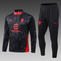 Kids AC Milan Training Kit (Sweatshirt+Pants) Black 2025/26