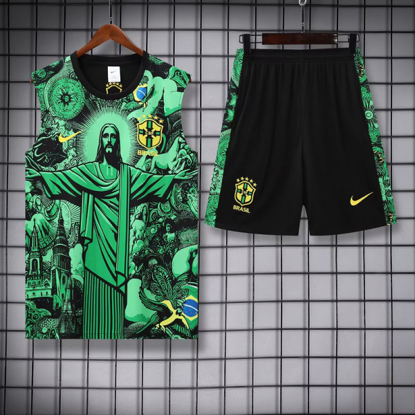 Brazil Sleeveless Training Kit Green 2025