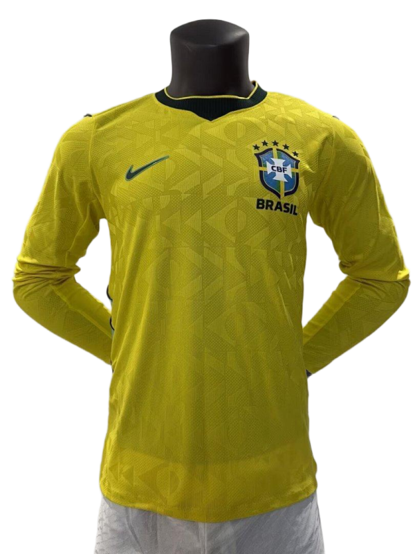Brazil Authentic Soccer Jersey Home Long Sleeve Shirt World Cup 2026