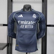 Real Madrid Authentic Soccer Jersey Away Long Sleeve Shirt 2025/26