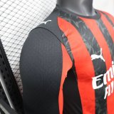 AC Milan Authentic Soccer Jersey Home Long Sleeve Shirt 2025/26