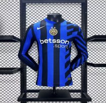 Authentic Soccer Jersey Inter Milan Home Long Sleeve Shirt 2024/25