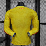 Colombia Authentic Soccer Jersey Home Long Sleeve Shirt World Cup 2026