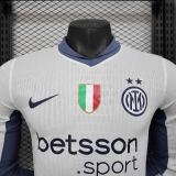 Authentic Soccer Jersey Inter Milan Away Shirt Long Sleeve 2024/25