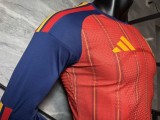Spain Authentic Soccer Jersey Home Long Sleeve Shirt World Cup 2026