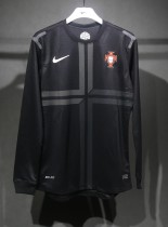Portugal Retro Authentic Soccer Jersey Away Long Sleeve Shirt 2013