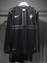 Portugal Retro Authentic Soccer Jersey Away Long Sleeve Shirt 2013