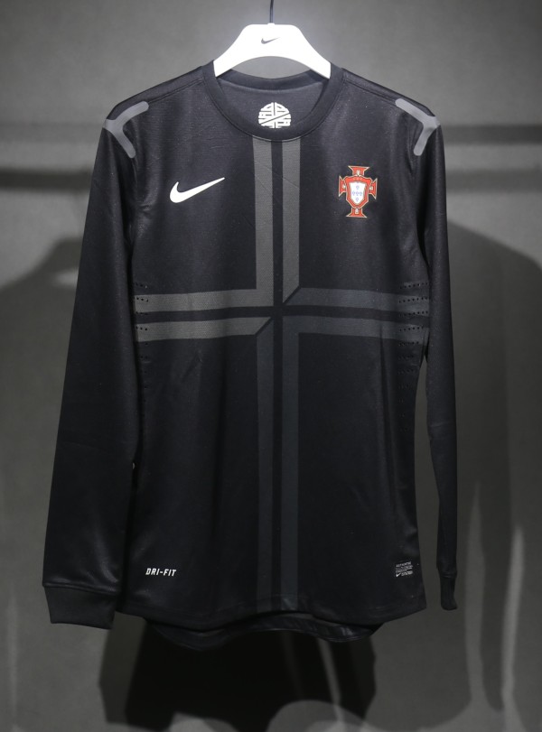 Portugal Retro Authentic Soccer Jersey Away Long Sleeve Shirt 2013