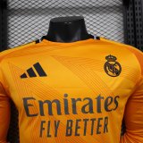 Real Madrid Authentic Soccer Jersey Away Shirt Long Sleeve 2024/25