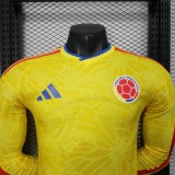 Colombia Authentic Soccer Jersey Home Long Sleeve Shirt World Cup 2026