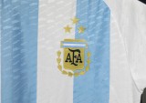 Argentina Retro Authentic Jersey Home Football Jersey World Cup 2022 - Three Stars