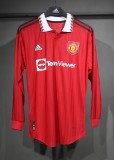 Manchester United Retro Authentic Home Long Sleeve Football Jersey Shirt 2022/23