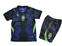 Brazil Soccer Jersey Away Kids Kit Jersey+Shorts World Cup 2026