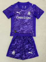 Marseille Soccer Jersey Goalkeeper Kids Kit Jerseys+Shorts 2025/26