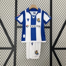 Real Sociedad Soccer Jersey Home Kids Kit Jersey+Shorts 2024/25