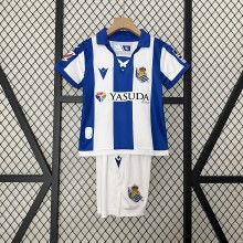 Real Sociedad Soccer Jersey Home Kids Kit Jersey+Shorts 2024/25