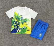 Brazil Special Edition Soccer Uniform Kids Kit Jersey+Shorts 2025