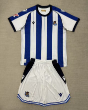 Real Sociedad Soccer Jersey Home Kids Kit Jersey+Shorts 2025/26
