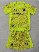 Marseille Soccer Jersey Goalkeeper Kids Kit Jerseys+Shorts 2025/26