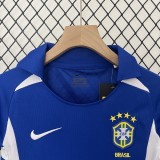 Brazil Retro Jersey Away Uniform Kids Kit Jersey+Shorts World Cup 2002