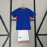 France Home Football Uniform Kids Kit Jersey+Shorts EURO 2024