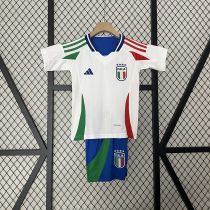 Italy Away Football Uniform Kids Kit Jersey+Shorts EURO 2024