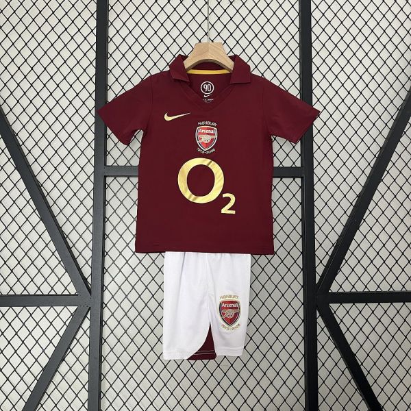 Arsenal Soccer Retro Jersey Home Kids Kit Jersey+Shorts 2005/06