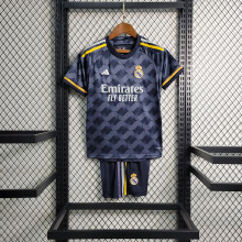 Real Madrid Soccer Jersey Away Kids Kit Jersey+Shorts 2023/24