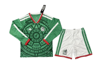 Mexico Soccer Jersey Home Long Sleeve Kids Kit Jersey+Shorts World Cup 2026