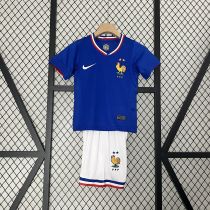 France Home Football Uniform Kids Kit Jersey+Shorts EURO 2024