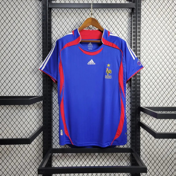 France Retro Soccer Jersey Home Custom Shirt World Cup 2006
