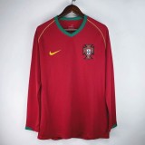 Portugal Retro Soccer Jersey Home Long Sleeve Custom Shirt 2006