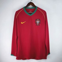 Portugal Retro Soccer Jersey Home Long Sleeve Custom Shirt 2006