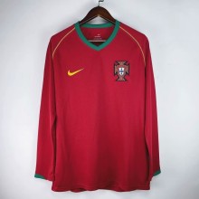 Portugal Retro Soccer Jersey Home Long Sleeve Custom Shirt 2006